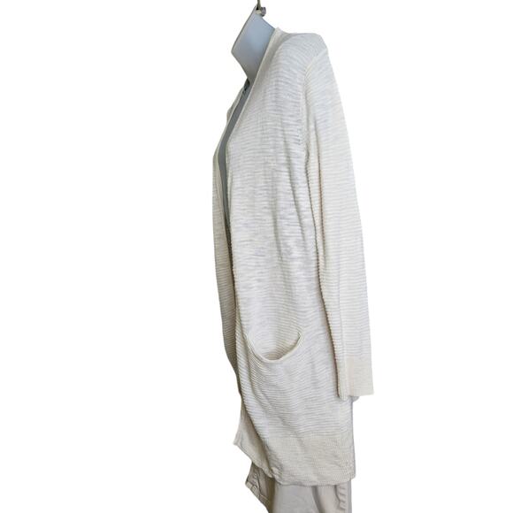 Madewell Womens Cardigan Sweater XS Summer Ryder in Stripe Pearl Ivory Pockets - Picture 6 of 9